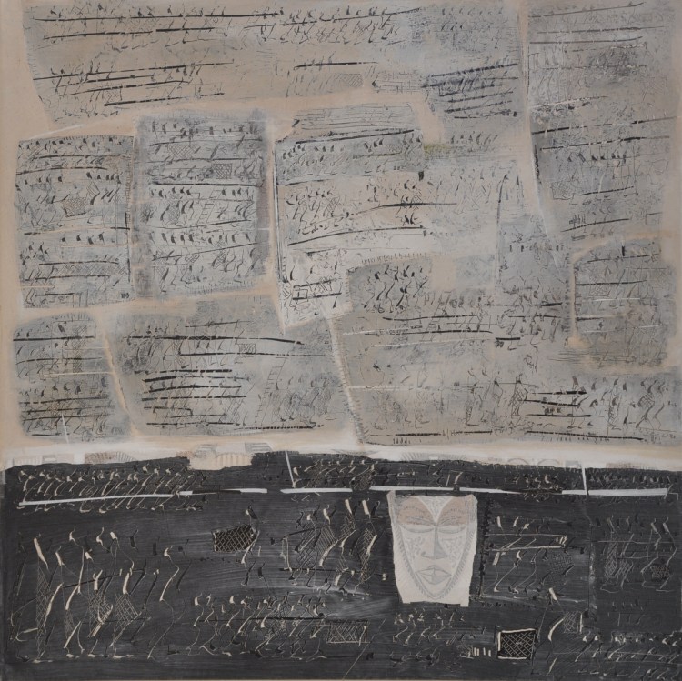 TABLETTES Peinture acrylique pigment sur toile,  100 x 99 cm     2014 