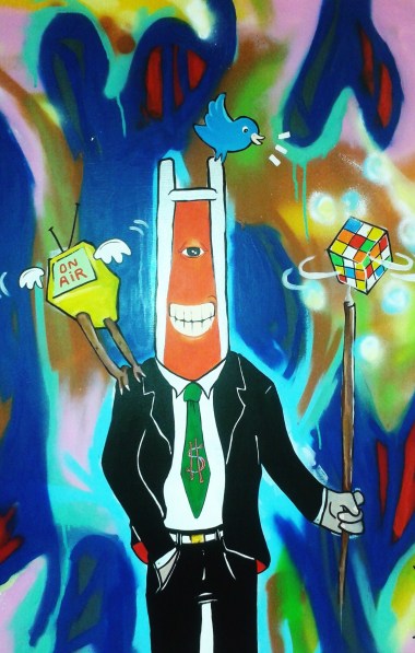 Deus Buzz, 2016, 73 x 100, acrylique et technique mixte