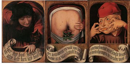 Carambolages, Anonyme flamand, Diptyque satyrique , 1520-1530, huile sur bois