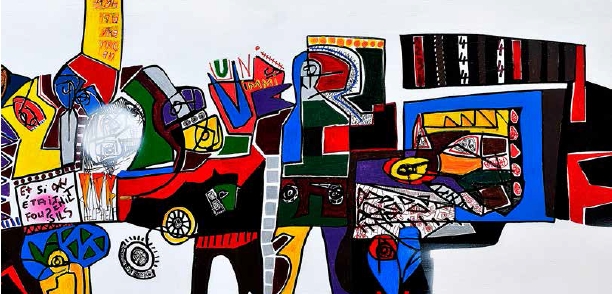 Caducus acrylique sur métal,38×105 cm 2016