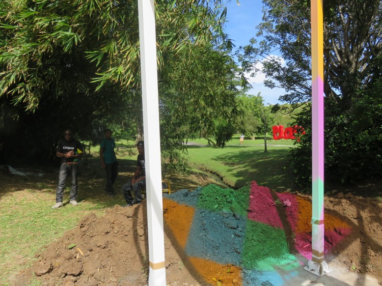 Reflets colorés en cours d'nstallation