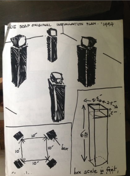 ©Christopher Cozier, croquis de l’installation 1994